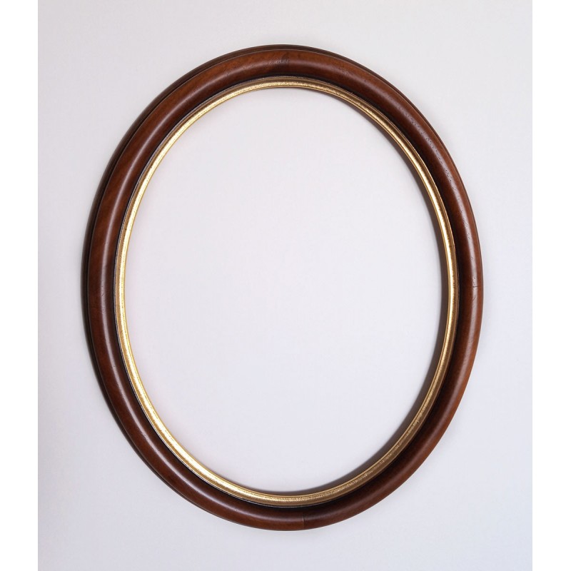 rama owalna brązowa